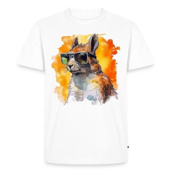 Squirrel Sunglasses Colorful Art Gift Animal - Men's Premium Organic T-Shirt - white - Front - Nico (187cm)
