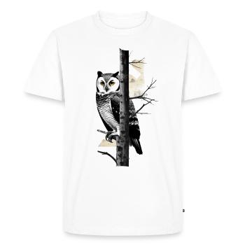Owl Night Bird Bird Animal Gift - T-shirt Premium bio Homme - blanc - Devant - Nico (187cm)