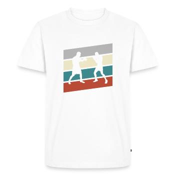 Boxe Rétro - T-shirt Premium bio Homme - blanc - Devant - Nico (187cm)