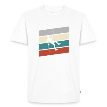 Climbing Retro - Men's Premium Organic T-Shirt - white - Front - Nico (187cm)