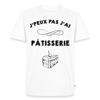 Moi j'Ai La Patisserie J'Peux Pas J'ai Patisserie - T-shirt Premium bio Homme - blanc - Devant - Nico (187cm)