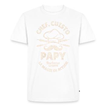 PAPY CUISTO! - T-shirt Premium bio Homme - blanc - Devant - Nico (187cm)