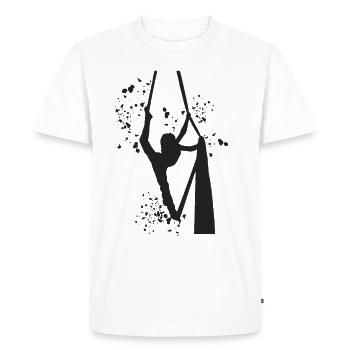 Tissu vertical acrobaties aériennes soie aérienne - T-shirt Premium bio Homme - blanc - Devant - Nico (187cm)