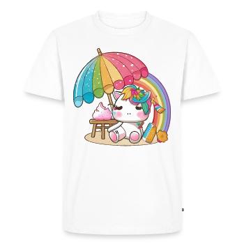 Rainbow unicorn for children - colorful and cheerful - Men's Premium Organic T-Shirt - white - Front - Nico (187cm)