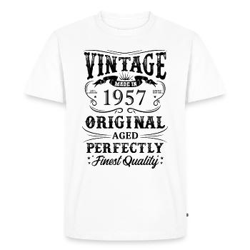 Vintage Made In 1957 67 ans d’être génial - T-shirt Premium bio Homme - blanc - Devant - Nico (187cm)