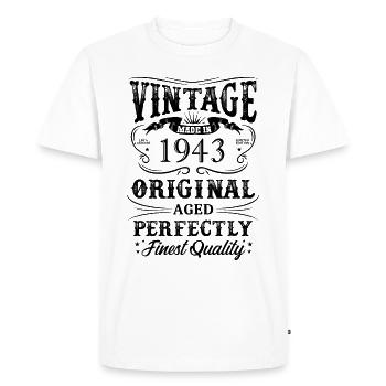 Vintage Made In 1943 81 ans d’être génial - T-shirt Premium bio Homme - blanc - Devant - Nico (187cm)