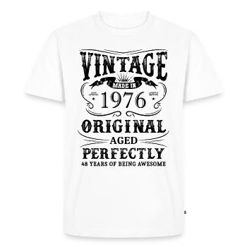 Vintage Made In 1976 48 ans d’être génial - T-shirt Premium bio Homme - blanc - Devant - Nico (187cm)