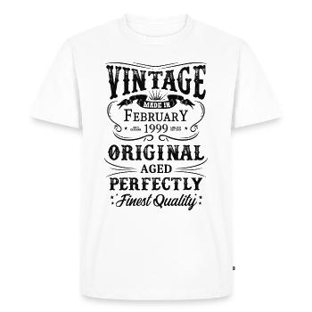 Vintage Fabriqué en 1999 Construit Février 1999 Né - T-shirt Premium bio Homme - blanc - Devant - Nico (187cm)