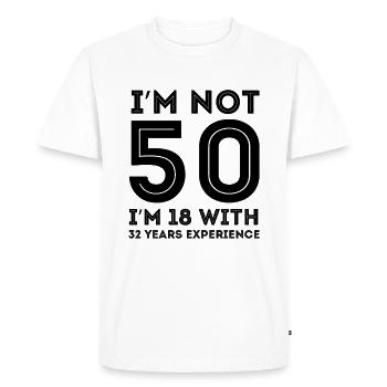 Joyeux anniversaire :) - T-shirt Premium bio Homme - blanc - Devant - Nico (187cm)