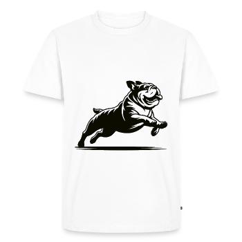 Funny Bulldog Design - Boulon de charme - T-shirt Premium bio Homme - blanc - Devant - Nico (187cm)
