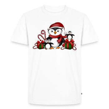 Noël des pingouins - T-shirt Premium bio Homme - blanc - Devant - Nico (187cm)