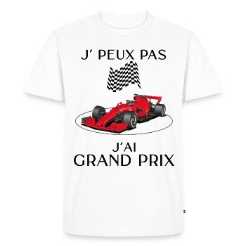 Grand prix Humour Piste Automobile Circuit - T-shirt Premium bio Homme - blanc - Devant - Nico (187cm)