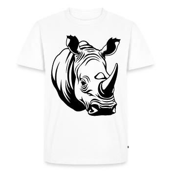 Symbole du bien-être animal rhinocéros - T-shirt Premium bio Homme - blanc - Devant - Nico (187cm)