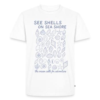 Sea Shell Adventure L’océan appelle à l’aventure - T-shirt Premium bio Homme - blanc - Devant - Nico (187cm)