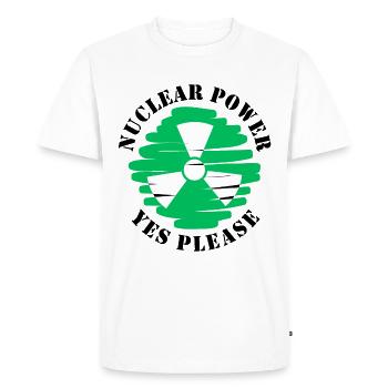 Nuclear Power, Yes Please, Nuclear Energy - Men's Premium Organic T-Shirt - white - Front - Nico (187cm)