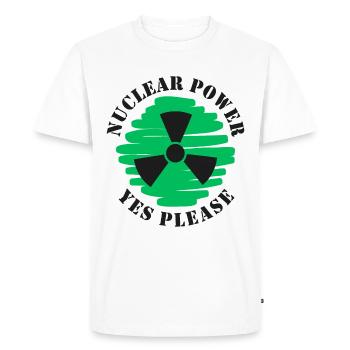 Nuclear Power, Yes Please, Nuclear Energy - Men's Premium Organic T-Shirt - white - Front - Nico (187cm)