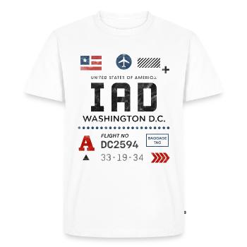 Washington airport tag - Men's Premium Organic T-Shirt - white - Front - Nico (187cm)