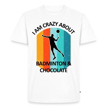 Badminton Badminton Badminton Player Chocolate - Men's Premium Organic T-Shirt - white - Front - Nico (187cm)