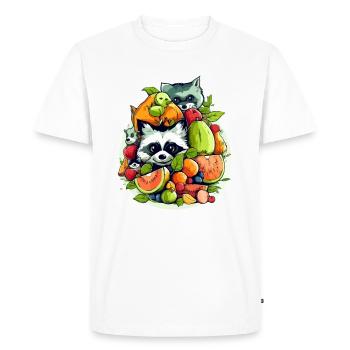 Cute animals in fruit n°2 - Men's Premium Organic T-Shirt - white - Front - Nico (187cm)