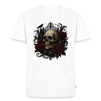 Cementary Skull - Männer Premium Bio T-Shirt - Weiß - Vorne - Nico (187cm)