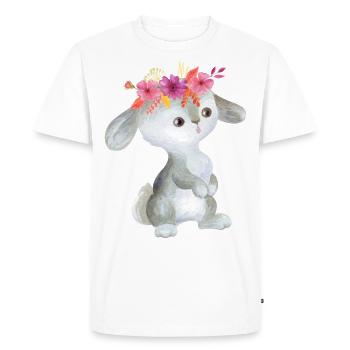 Animal enfant animal bébé fleur guirlande enfants - T-shirt Premium bio Homme - blanc - Devant - Nico (187cm)