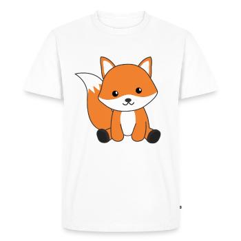Renard doux des bois renards rouges - T-shirt Premium bio Homme - blanc - Devant - Nico (187cm)