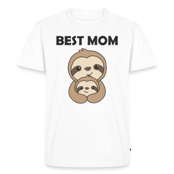 Meilleur Maman paresseux maman avec enfant fête des mères - T-shirt Premium bio Homme - blanc - Devant - Nico (187cm)