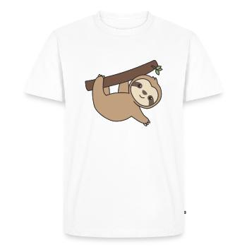 Paresseux drôle de relaxe doux animaux pour les enfants - T-shirt Premium bio Homme - blanc - Devant - Nico (187cm)