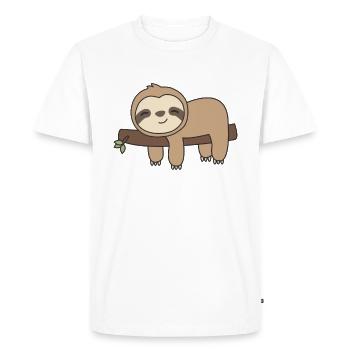 Paresseux drôle détendu doux animaux - T-shirt Premium bio Homme - blanc - Devant - Nico (187cm)