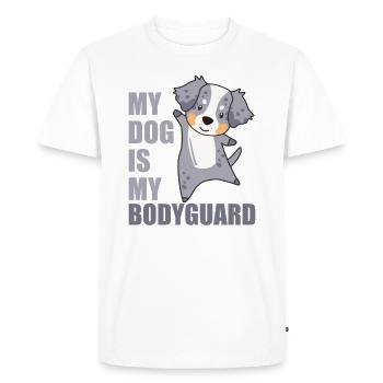 My dog is my Bodyguard Hunde Australian Sheperd - T-shirt Premium bio Homme - blanc - Devant - Nico (187cm)