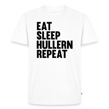 eat sleep hullern repeat Sport mit dem Reifen - Men's Premium Organic T-Shirt - white - Front - Nico (187cm)