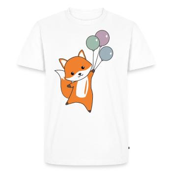 Fuchs süß Tier fliegt Luftballons Kinder - T-shirt Premium bio Homme - blanc - Devant - Nico (187cm)