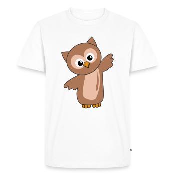 Hibou doux animaux pour enfants Hiboux oiseau - T-shirt Premium bio Homme - blanc - Devant - Nico (187cm)