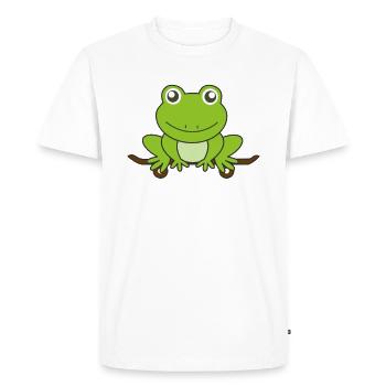 Grenouille sur Skateborad drôle animal skater - T-shirt Premium bio Homme - blanc - Devant - Nico (187cm)
