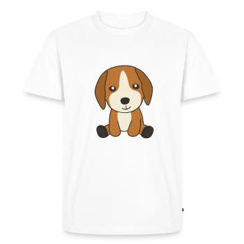 Chien Beagle chiot mignon chiens pour les enfants - T-shirt Premium bio Homme - blanc - Devant - Nico (187cm)