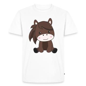 Cheval doux cheval cheval cavalier enfants - T-shirt Premium bio Homme - blanc - Devant - Nico (187cm)