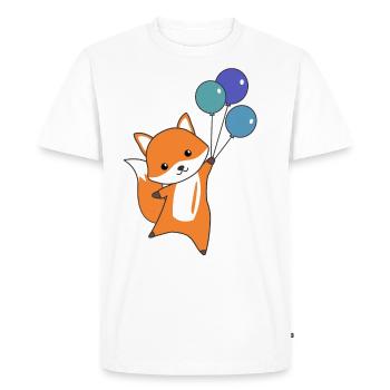Renard mignon animal vole ballons enfants renards - T-shirt Premium bio Homme - blanc - Devant - Nico (187cm)