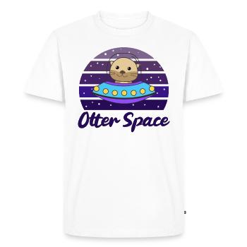 L’espace de loutre une loutre douce dans l’espace dans l’OVNI - T-shirt Premium bio Homme - blanc - Devant - Nico (187cm)