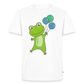 Grenouilles ballons verts drôles animaux - T-shirt Premium bio Homme - blanc - Devant - Nico (187cm)