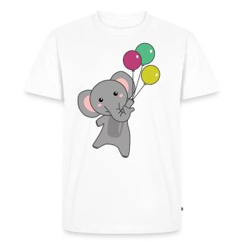 L’éléphant vole avec des ballons des animaux mignons pour les enfants - T-shirt Premium bio Homme - blanc - Devant - Nico (187cm)