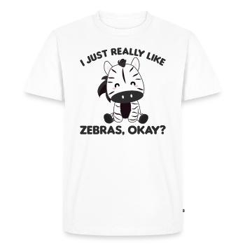 J'aime juste les zèbres d'accord mignon zoo de safari de zèbre - T-shirt Premium bio Homme - blanc - Devant - Nico (187cm)