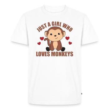 Just a girl who loves monkeys - cute monkey - Men's Premium Organic T-Shirt - white - Front - Nico (187cm)