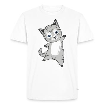 Chat kitty gris nez de fourrure doux animaux - T-shirt Premium bio Homme - blanc - Devant - Nico (187cm)