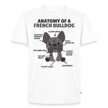 Anatomy of a French Bulldog Dog Funny Puppy - Men's Premium Organic T-Shirt - white - Front - Nico (187cm)