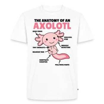 Axolotl Explanation Anatomy of an Axolotl - Men's Premium Organic T-Shirt - white - Front - Nico (187cm)
