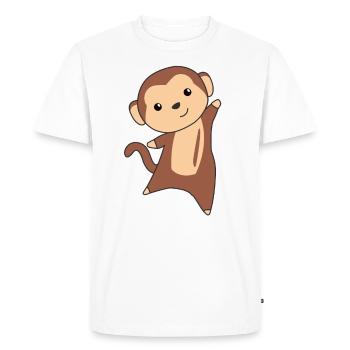 Monkey cute animals in the jungle funny monkeys - Men's Premium Organic T-Shirt - white - Front - Nico (187cm)