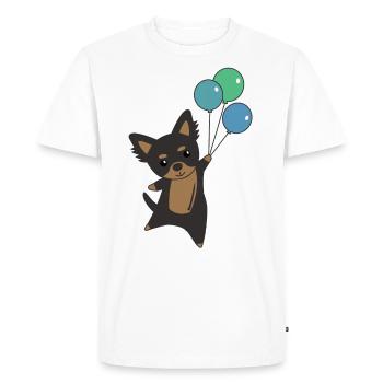 Chihwauwau chien monte avec des ballons - T-shirt Premium bio Homme - blanc - Devant - Nico (187cm)