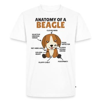 Anatomie d’un chien mignon beagle chiot - T-shirt Premium bio Homme - blanc - Devant - Nico (187cm)