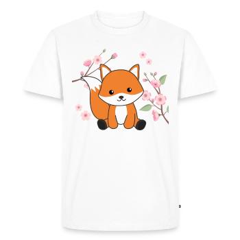 Renard animaux mignons pour les enfants Renards Kawaii - T-shirt Premium bio Homme - blanc - Devant - Nico (187cm)
