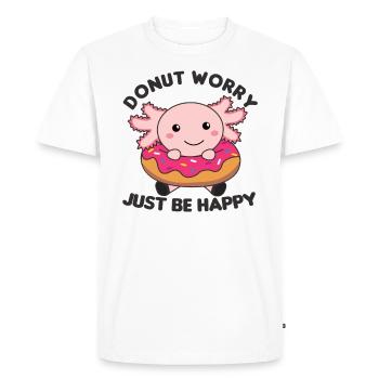 Bonbons Axolotl animaux drôles dans le donut rose - T-shirt Premium bio Homme - blanc - Devant - Nico (187cm)